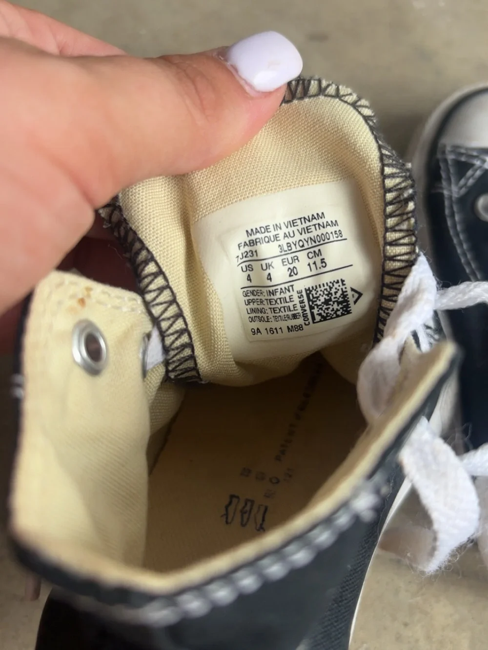 Converse Kids Black Canvas High-Top Sneakers with White Laces